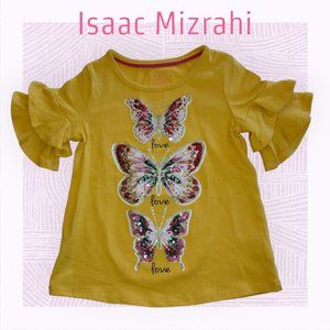 Isaac Mizrahi Girls NWT Top Butterfly Love Sequin Glitter Size (XS) 4
